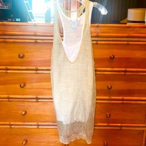 Diane Von Fustenberg LARGE gold and white layer